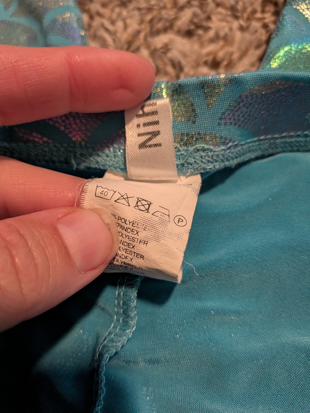 Blue Mermaid Scale Leggings - - Picture 7 of 10